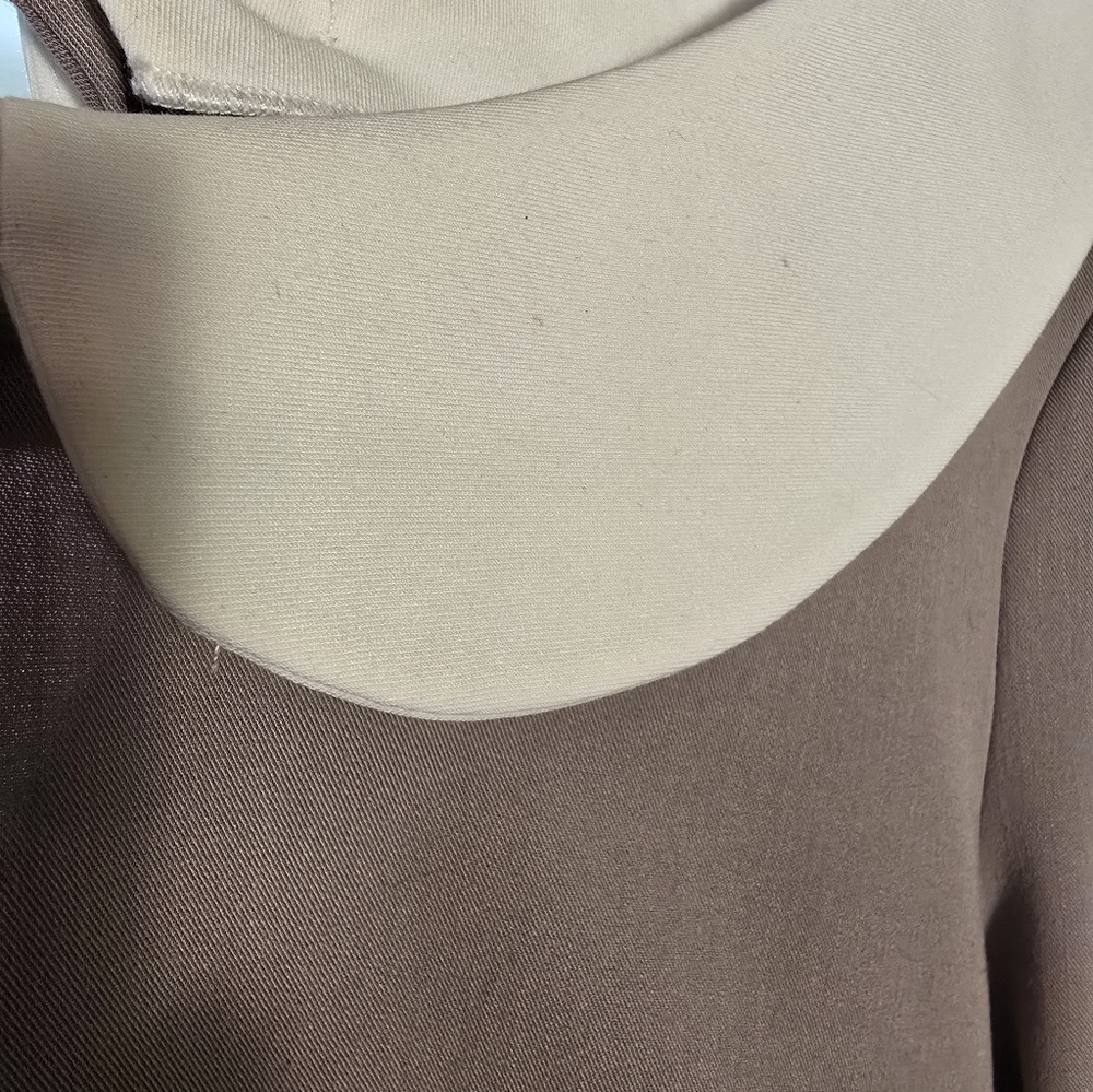 EMO Vintage Tan And White Peter Pan Colar Dress - Picture 4 of 6